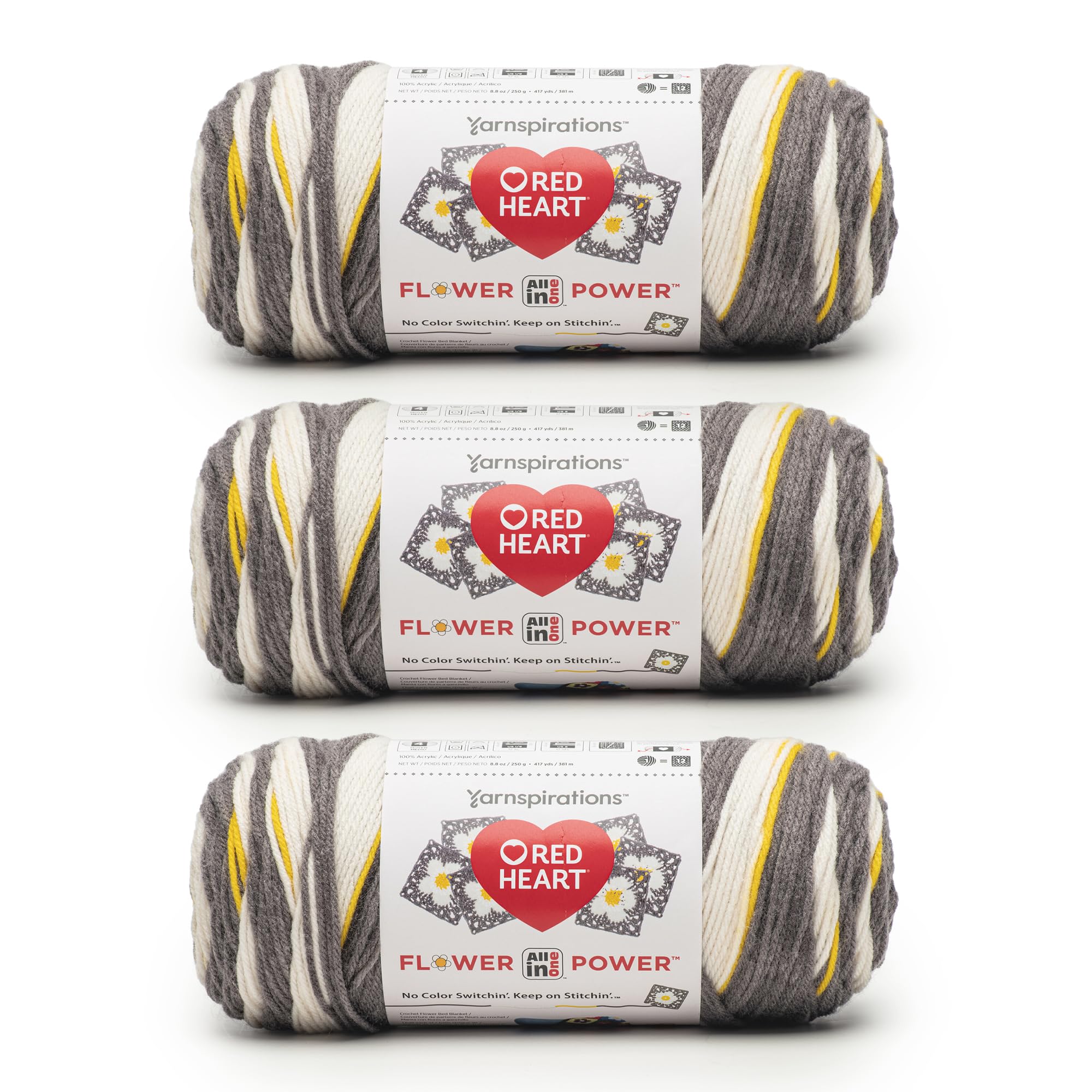 Amazon.com: Red Heart All in ONE Flower Power Daisy do Yarn - 3